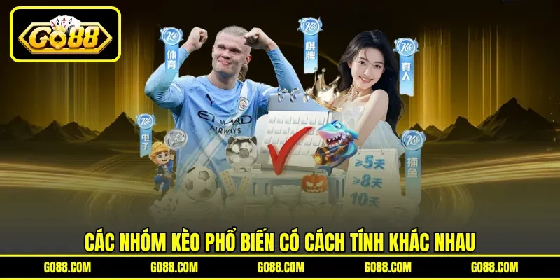 Các nhóm kèo phổ biến có cách tính khác nhau Các nhóm kèo phổ biến có cách tính khác nhau