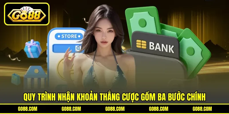 Quy trình nhận khoản thắng cược gồm ba bước chính Quy trình nhận khoản thắng cược gồm ba bước chính
